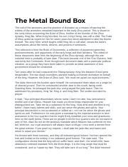 the metal bound box summary|The Metal Bound Box: Ancestral Divination and Power in the Zhou.